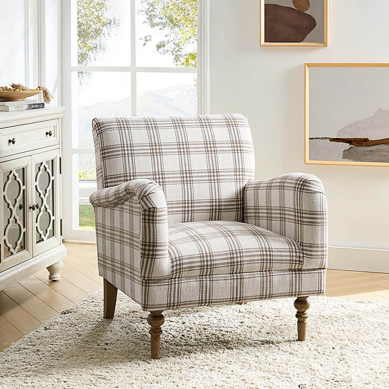 Sadie Plaid Classic Style Modern Charm Upholstered Chair
