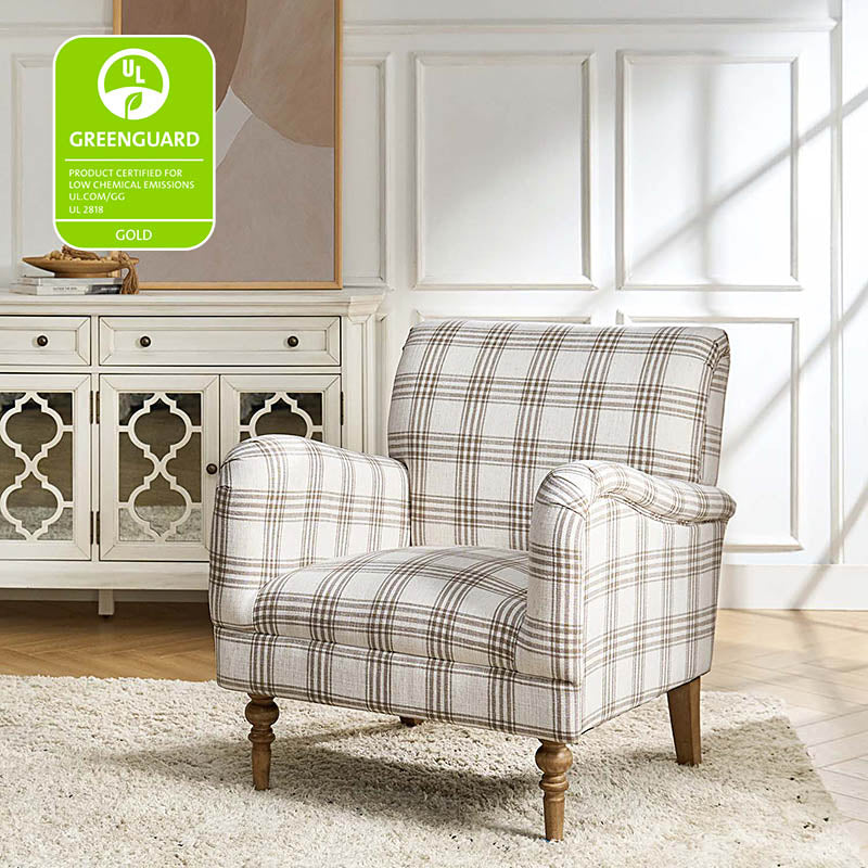 Sadie Plaid Classic Style Modern Charm Upholstered Chair