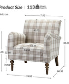 Sadie Plaid Classic Style Modern Charm Upholstered Chair