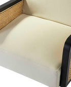Elva Handcrafted Rattan with Solid Wood Frame Cane Armchair