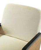 Elva Handcrafted Rattan with Solid Wood Frame Cane Armchair