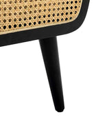 Elva Handcrafted Rattan with Solid Wood Frame Cane Armchair