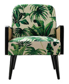 Elva Handcrafted Rattan with Solid Wood Frame Cane Armchair