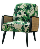 Elva Handcrafted Rattan with Solid Wood Frame Cane Armchair