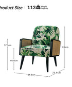 Elva Handcrafted Rattan with Solid Wood Frame Cane Armchair