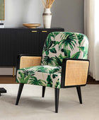Elva Handcrafted Rattan with Solid Wood Frame Cane Armchair