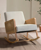 Yamat Velvet Rocking Armchair with Cane Arms