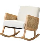 Yamat Velvet Rocking Chair with Cane Arms - HULALA HOME