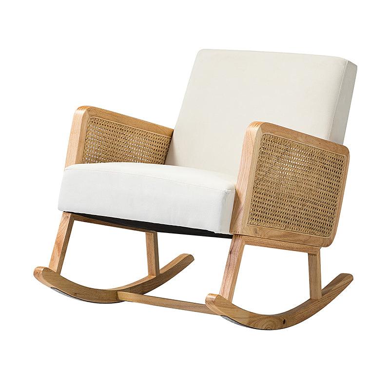 Yamat Velvet Rocking Chair with Cane Arms - Hulala Home