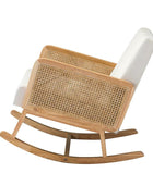 Yamat Velvet Rocking Chair with Cane Arms - HULALA HOME