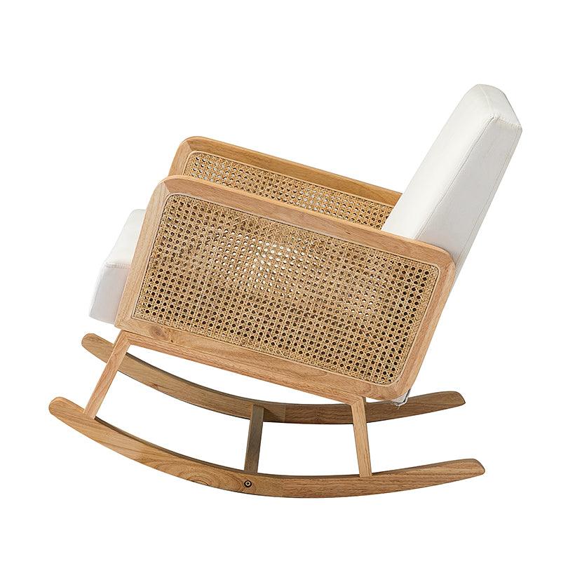 Yamat Velvet Rocking Chair with Cane Arms - Hulala Home