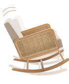 Yamat Velvet Rocking Armchair with Cane Arms