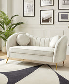 Emilio Loveseat with Gold Legs & Plush Cushion