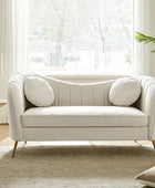 Emilio Loveseat with Gold Legs & Plush Cushion