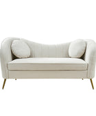 Emilio Loveseat with Gold Legs & Plush Cushion
