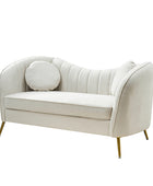 Emilio Loveseat with Gold Legs & Plush Cushion