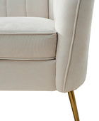 Emilio Loveseat with Gold Legs & Plush Cushion