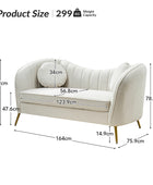 Emilio Loveseat with Gold Legs & Plush Cushion