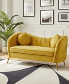 Emilio Loveseat with Gold Legs & Plush Cushion