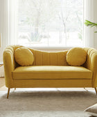 Emilio Loveseat with Gold Legs & Plush Cushion