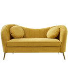 Emilio Loveseat with Gold Legs & Plush Cushion