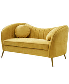 Emilio Loveseat with Gold Legs & Plush Cushion
