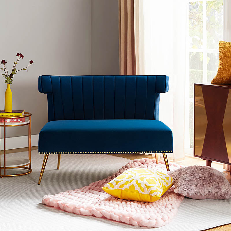 Megara Velvet Armless Wingback Loveseat