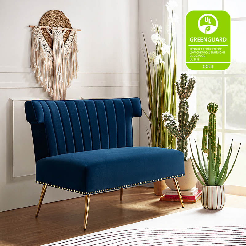 Megara Velvet Armless Wingback Loveseat