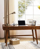 Mid-Century Desk with Drawers & Charging Station