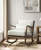 Mid-Century Rocking Chair with Lumbar Pillow