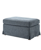 Miles Farmhouse Slipcovered Armchair with Large Ottoman