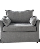 Miles Farmhouse Slipcovered Armchair with Large Ottoman