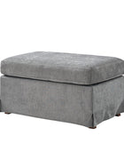 Miles Farmhouse Slipcovered Armchair with Large Ottoman