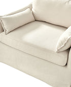 Miles Farmhouse Slipcovered Armchair with Large Ottoman