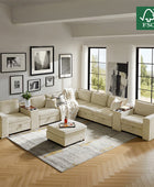Miriam Sectional Sofa with Storage, Tabletop, Cup Holders & USB Ports
