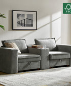 Miriam Sectional Sofa with Storage, Tabletop, Cup Holders & USB Ports