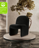 Modern Accent Boucle Side Chair with Walnut Legs