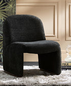 Modern Accent Boucle Side Chair with Walnut Legs