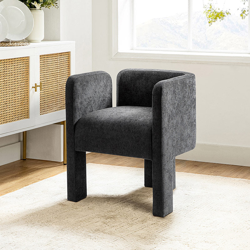 Modern Dining Chair with Cushioned Seat and Segmented Back