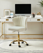 Modern Velvet Gold Swivel Adjustable Chair