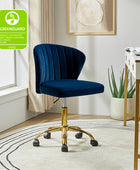 Modern Velvet Gold Swivel Adjustable Chair