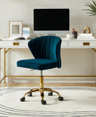 Modern Velvet Gold Swivel Adjustable Chair