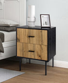 Nahuel Modern Nightstand with Pleated Drawers