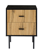 Nahuel Modern Nightstand with Pleated Drawers