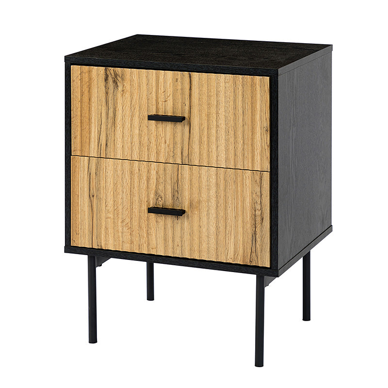 Nahuel Modern Nightstand with Pleated Drawers