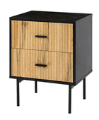 Nahuel Modern Nightstand with Pleated Drawers