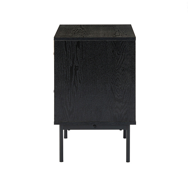 Nahuel Modern Nightstand with Pleated Drawers