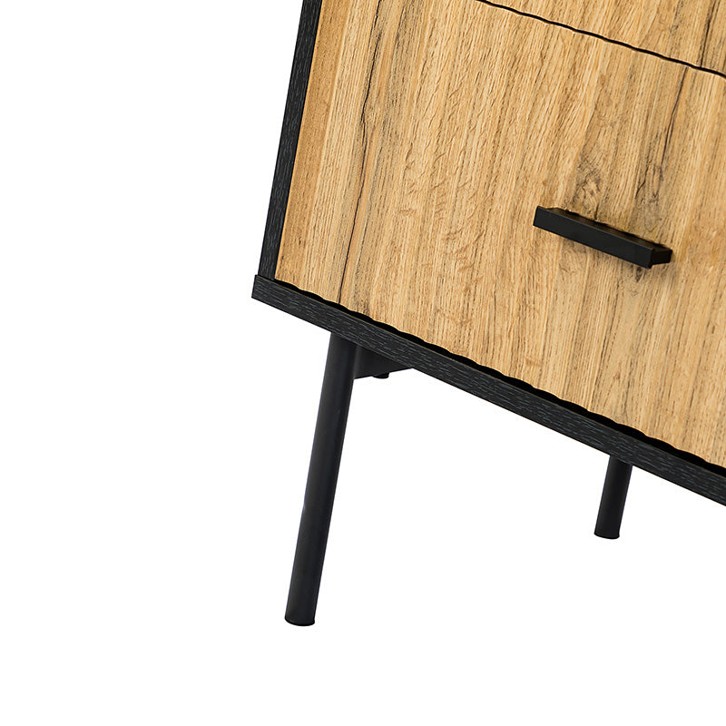 Nahuel Modern Nightstand with Pleated Drawers