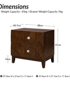 Kamu 2 - Drawer Nightstand with Built-In Outlets