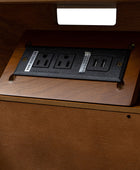 Lilian Mid-Century Nightstand with Charging Station & Shelf
